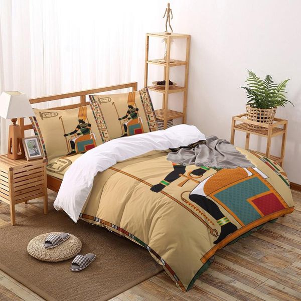 

ancient egypt egyptian retro printed bedding sets duvet cover set pillowcase bed sets home bedclothes bed linen
