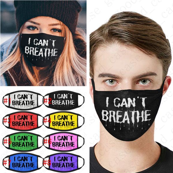 

i can't breathe letters printed face mask luxury sports cycling mouth masks cover designer women men dustproof face cover dhl sale d640, Blue