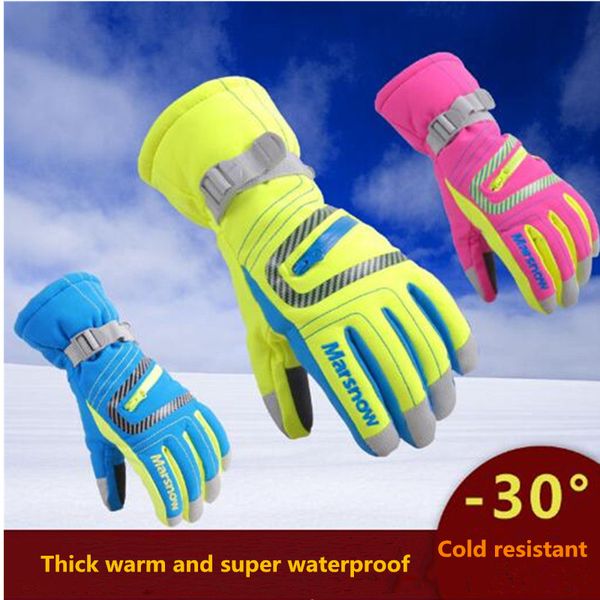 

winter professional ski gloves girls boys parent-child waterproof warm gloves children windproof ski snowboard s-xl