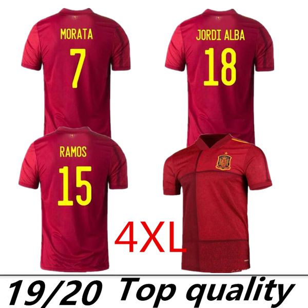 

xxxl 4xl 2020 spain away home soccer jerseys 2020 spain camiseta de futbol asensio morata football shirt isco ramos iniesta maillot foot, Black;yellow