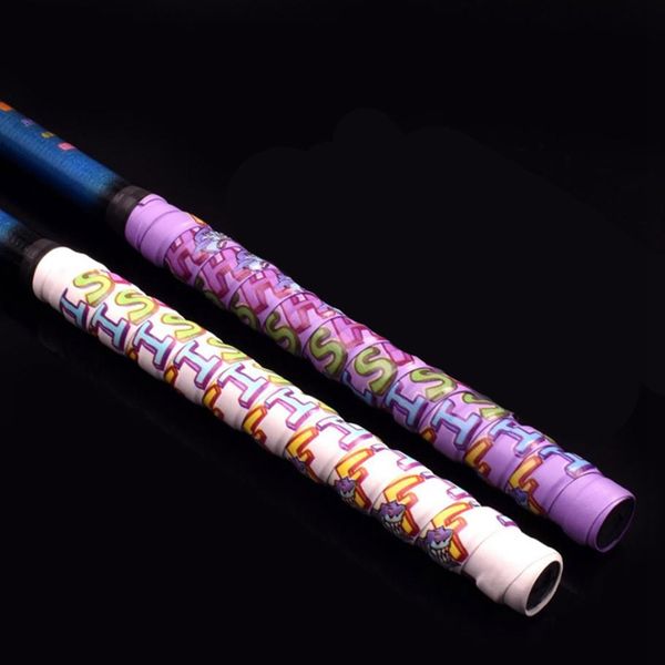 

1pcs anti-slip tennis racket grips tape badminton bat sweatband overgrips fishing rod sweat band absorbent strips wraps, Yellow;black