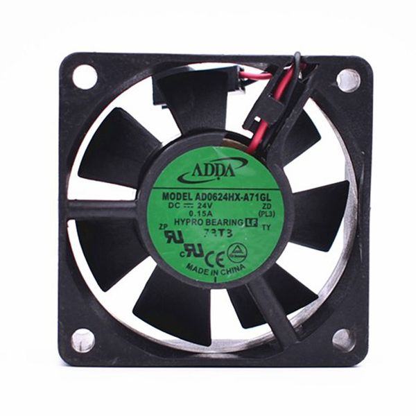 ADDA original para 6cm ventilador AD0624HX-A71GL DC 24V 0.15A 6025 60 milímetros 60 * 60 * 25MM inversor de arrefecimento do ventilador