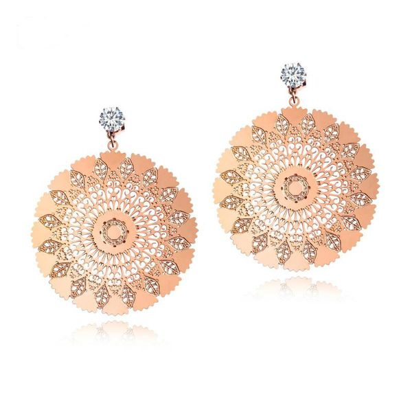

oumart women's european and american fashion exaggerated earrings ,temperament peacock screen zircon earrings ,trend, Golden;silver