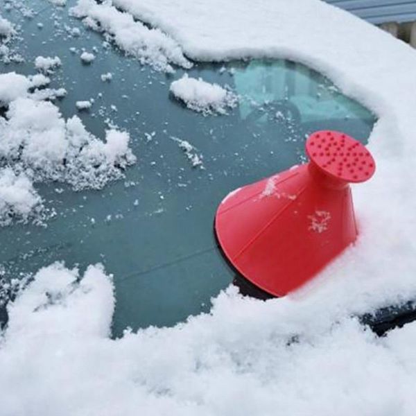 

4 цвета автомобиля лобового стекла льда скребок инструмент конический открытый круглый воронка автомобилей удалить очистка снега скребок kit