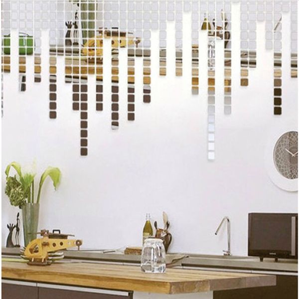2 2cm Acrylic Mirror Wall Stickers Decal Square Mosaic Room Sticker For Kids Rooms Home Decoration On Walls From