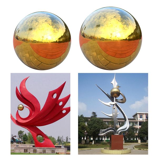 

2-pack 304 stainless steel gazing ball, hollow seamless mirror ball sphere for home garden decor - 200mm & 225mm