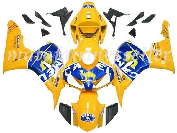 

oem quality new abs full fairings kits fit for honda cbr1000rr (2006-2007) cbr1000rr 06 07 bodywork set yellow blue camel