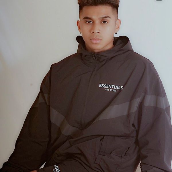 

19ss fear of god fog essentials 3m reflective windbreaker hooded jackets est men women casual street hip hop coat promotion, Black;brown