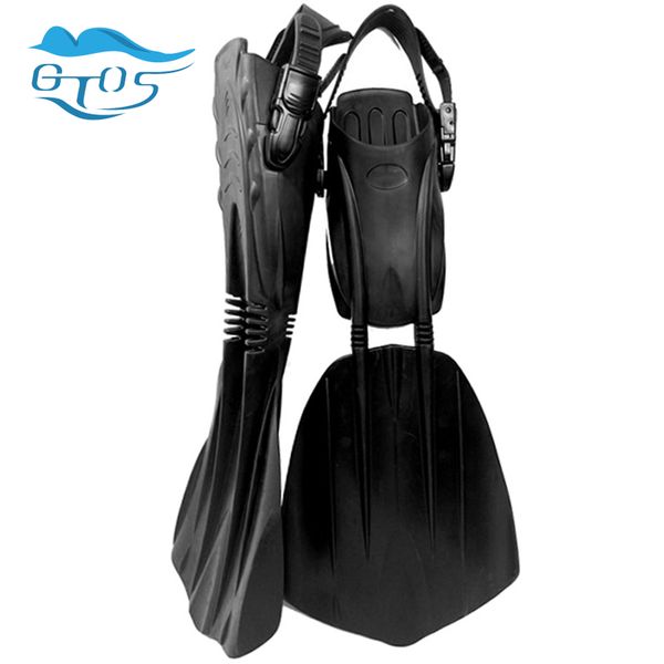 

gtos scuba diving long fins open heel adjustable straps long flippers dive fins equipment for men women plus size