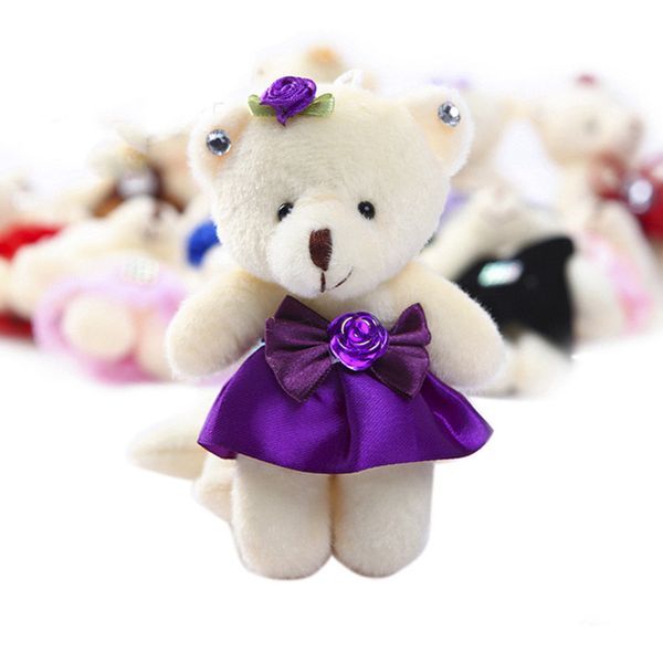 

10pcs/lot 12cm teddy bear toys plush dolls mini teddy bear for flower bouquet decoration