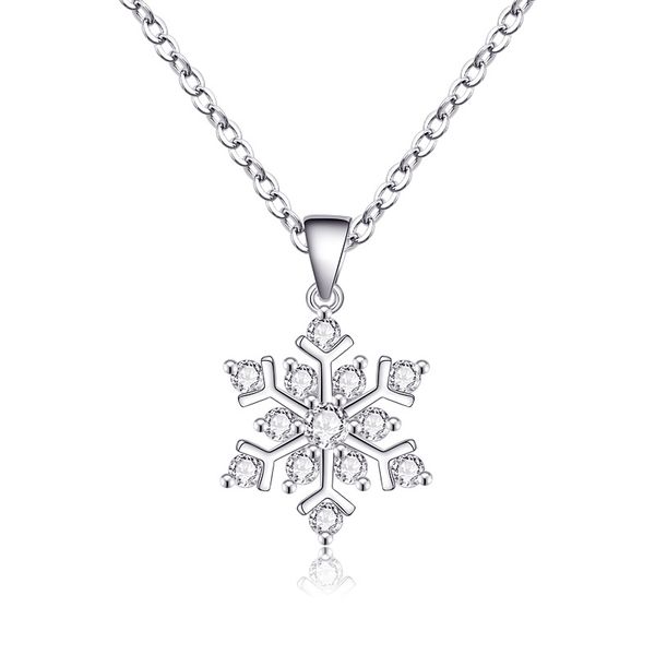 

charming snowdrop pendant necklace women elegant simple lovers wedding party jewelry fashion romantic christmas girl gift, Silver