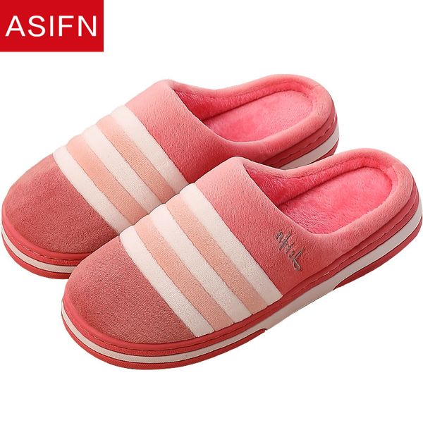 

asifn cotton slippers for men and women tpr rubber bottom warm non-slip soft bottom apply for lovers home autumn and winter, Black
