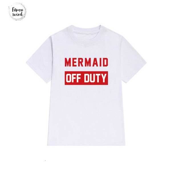 

русалка scoop neck t shirt обязанность печати vrouwen katoen повседневный grappige вур dame meisje топ tee hipster tumblr schip z, White