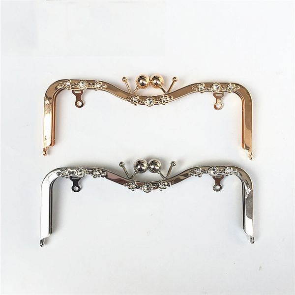 

22x8cm women diy bag making metal clasp kiss buckle purse frame 10pcs/lot, Black