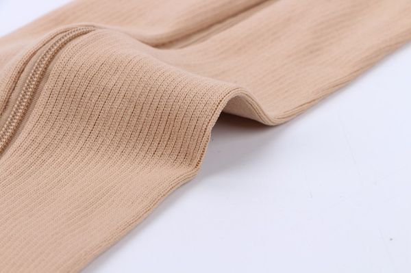 

1 пар unisex open toe сжатия носки колено zipper up теленок ног против усталости чулок варикозных расширений поддержки эластичных носки, Black