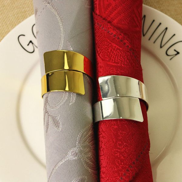 

gold/silver napkin ring party tableware serviette holder western restaurant napkin buckle l banquet dinner table decoration supplies