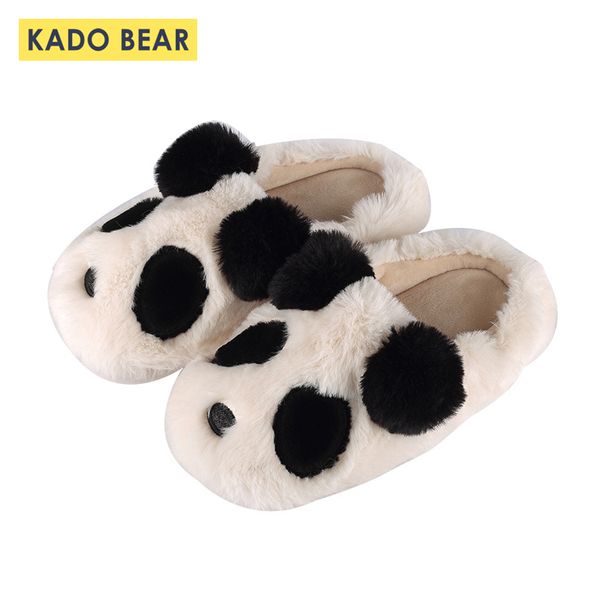 

мультфильм panda baby girl boy keep warm меховые слайды дети плюшевые крытый главная тапочки детская зима малышей velvet soft flat обувь, Black;grey