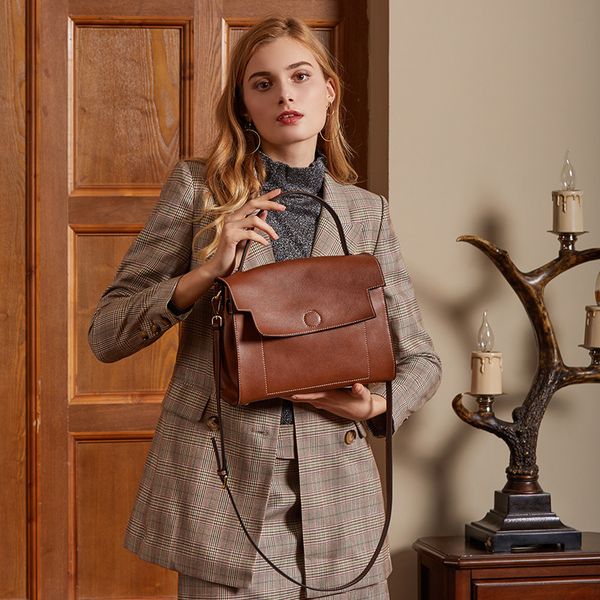 

women's bag 2019 new fashion large capacity single shoulder oblique satchel simple air leather lady handbag