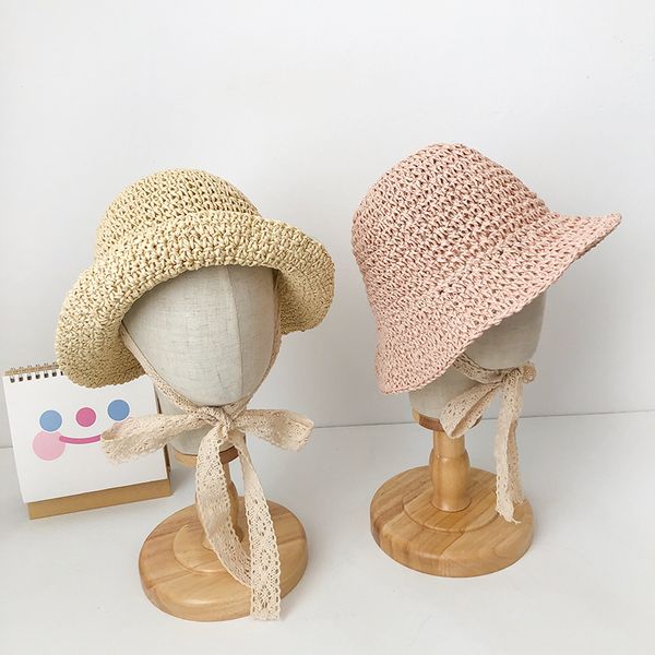 

children's straw hat girls spring and summer sun hats fresh baby, Yellow
