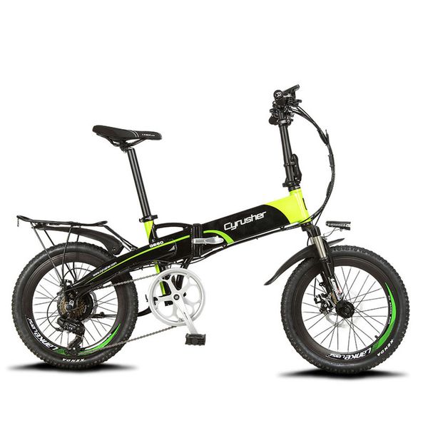 

Cyrusher XF500 Electric Folding Bike 250W 48V 10AH Li-Battery full suspension Frame Smart hybird ebike With Computer Speedometer