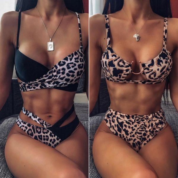 2020 Seksi Kadınlar Bikini Yüksek Bel Mayo Mayo Kadın Bandeau Tanga Brezilyalı Biquini Bikini Set Mayo Monokini