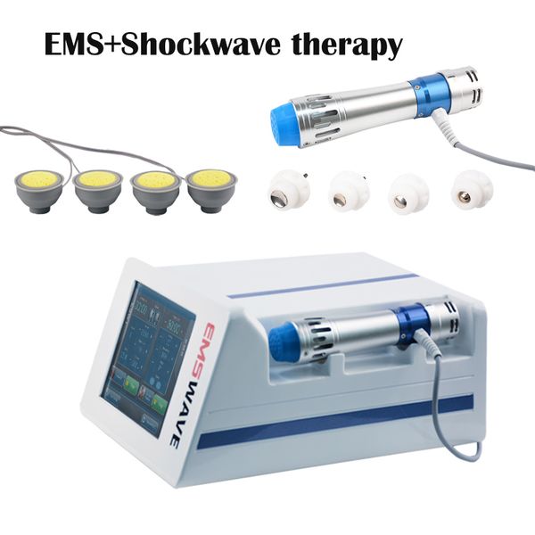 Портативный физическая машина терапия ортопедия Acoustic Radial Shock Wave EMS стимуляция мышц массаж вакуумный баночный тела