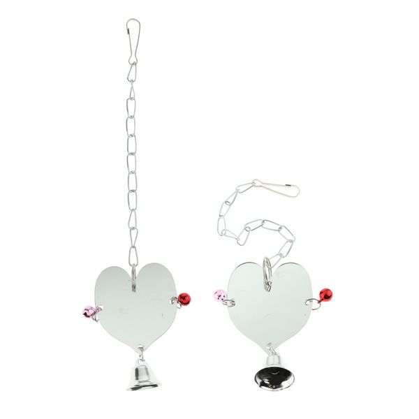 

2pcs bird toys heart mirror bird toy parrot cage toys for african grey conure cockatiel