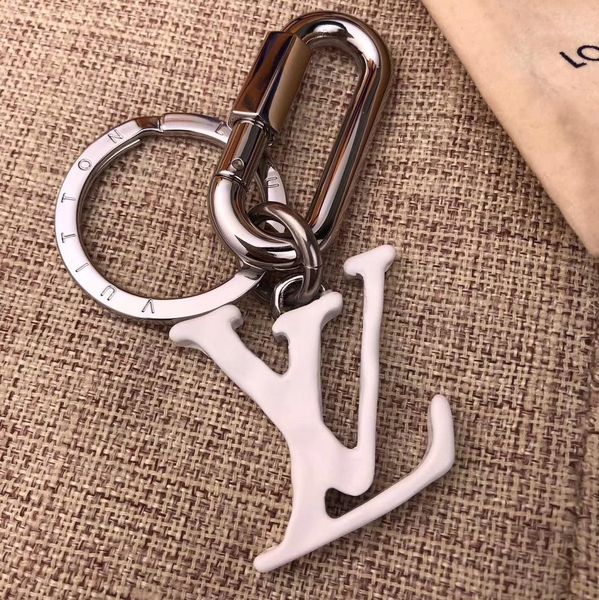 

2019 high qualtiy luxury keychain fashion brand key chain porte clef gift men women souvenirs car bag keychains waji99, Silver