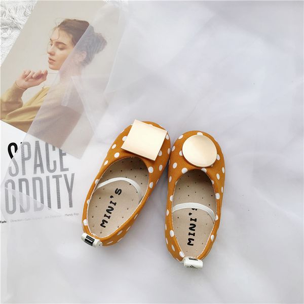 

kids fashion designer shoes child polka dot shoes 2019 girls wild metal buckle single shoes girls fashion casual sneakers, Black;red