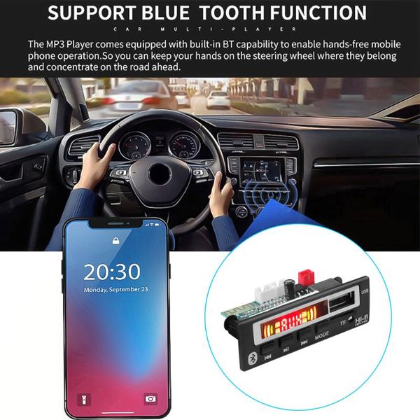 

usb fm aux radio bluetooth 5.0mp3 decoder board module car 3.5mm aux mp3 player integrated remote control usb fm radio