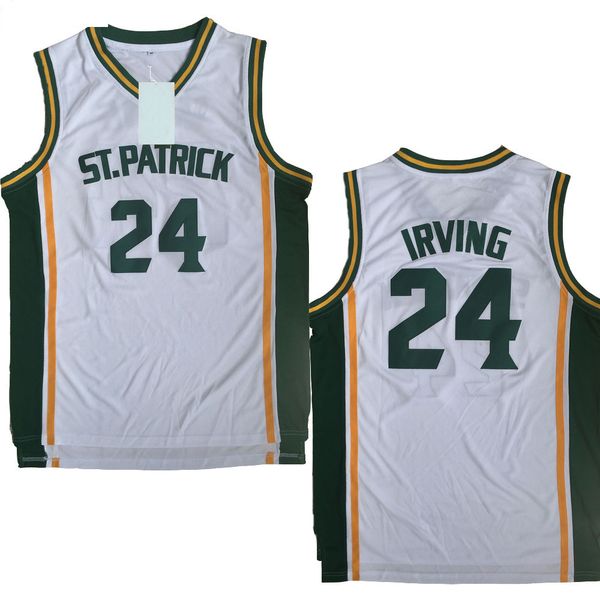 

Kyrie Irving #24 St. Patrick High School White Basketball Jersey IN STOCK Stiched Name And Number Jerseys
