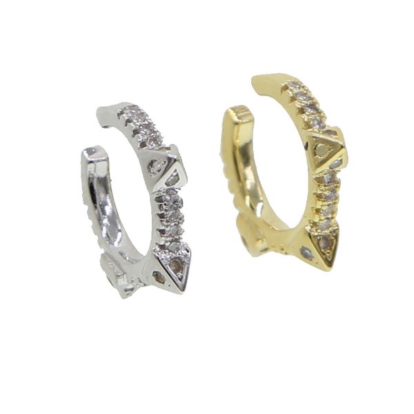 

1 piece no piercing clip on earrings gold silver color minimal delicate geometric triangle mini spikes cz ear cuff earring girls