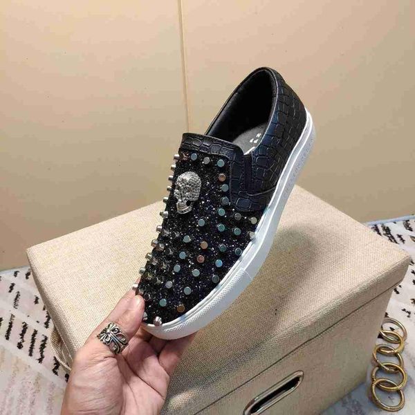 

2020 дизайн spike loafer платье обувь red bottom sneaker венчания партии кожа шнуровке повседневный wan2, Black;red