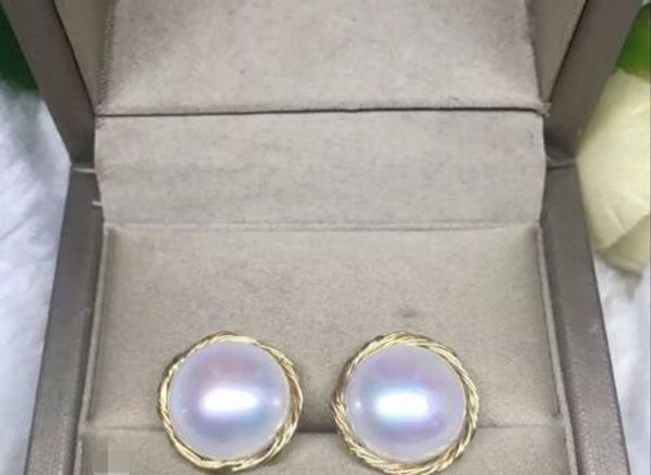 

nuevo par de 9-10mm mar del sur lavanda perla pendiente, White