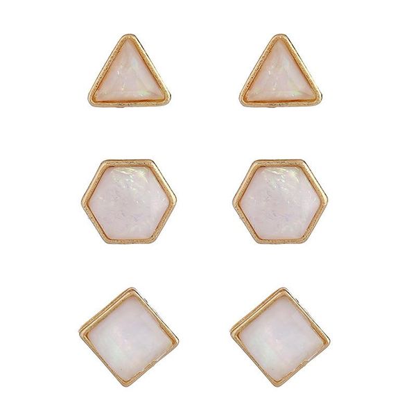 

chaomo personality simple geometric jewelry fashion popular delicate earrings set wholesale, Silver