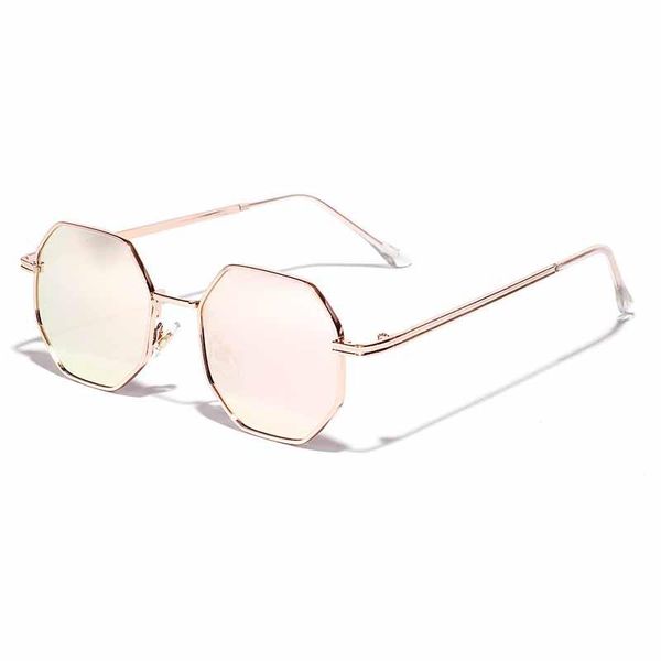 

2020 retro polygon sunglasses men women luxury pink lens round sunglasses vintage small frame mirror color sunglasses goevj
