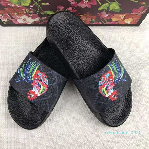 

new fashion men women designer slides shoes summer wide flat slippery sandals slipper flip flop size 35-45qa20, Black