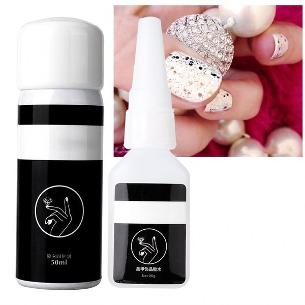 

artificial nails professional false nail tip rhinestone decoration nail art glue spray curing agent set manicure false nails, Red;pink