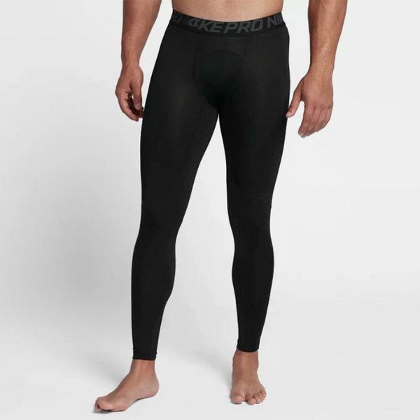 

new arrived desinger men nk pro combat athletic skinny compression basketball training legging run gym track sport tight pants fitness m-xl, Black