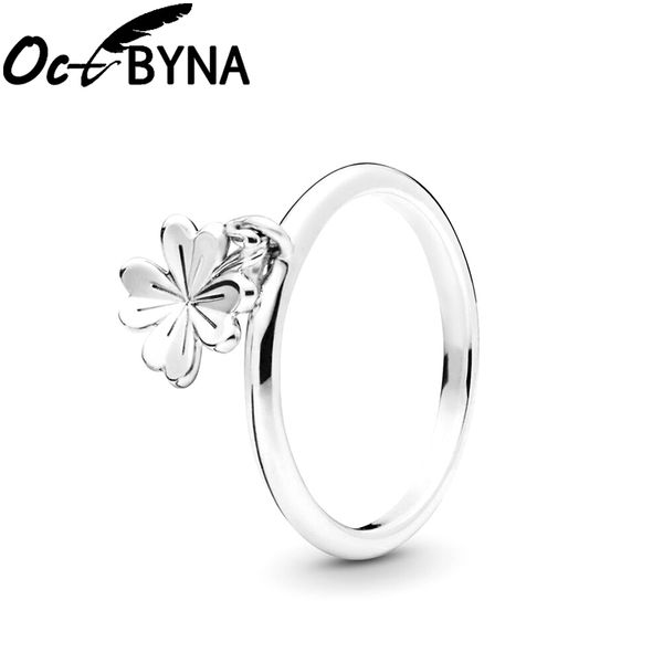 

octbyna swing plant petal pendant brand ring for women fashion silver color wedding engagement fingertip ring jewelry gifts, Slivery;golden