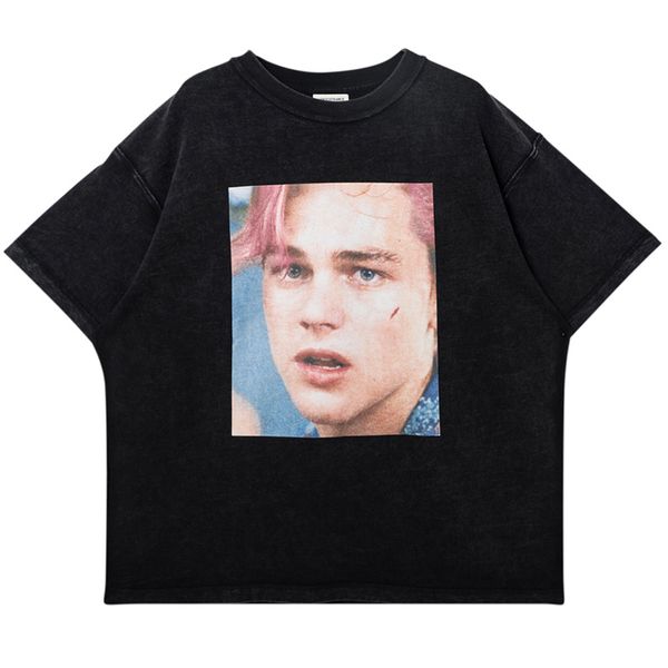 

summer america fashion oversize tee leonardo p t quality men spring high tshirt movie women cotton shirt streetwear designer star vwvwe, Black
