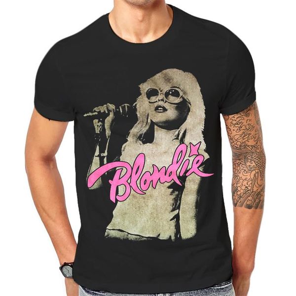 

blondie tee shirt cool retro old band black classic rock band t shirts 1-a-090 print t-shirts men, White;black