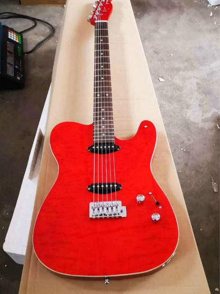 

op quality fdtl-2048 transparent red color solid basswood body maple fingerboard tl electric guitar, ing