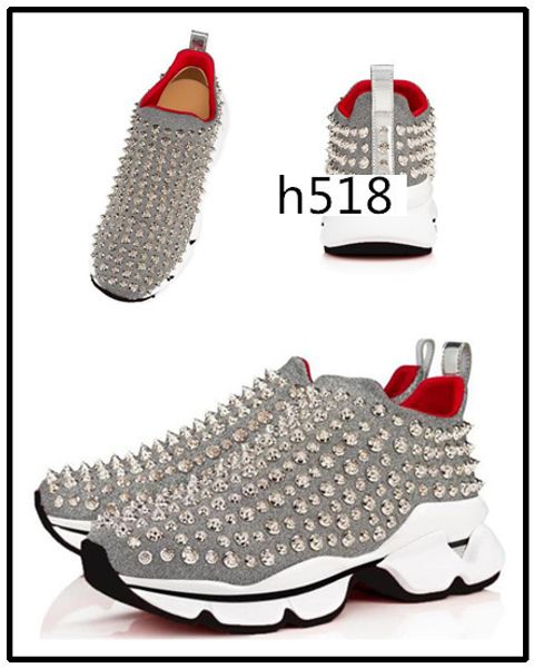 

with box brand designer red bottom spike sock sneaker men women low casual shoes black spike sock shoes 4