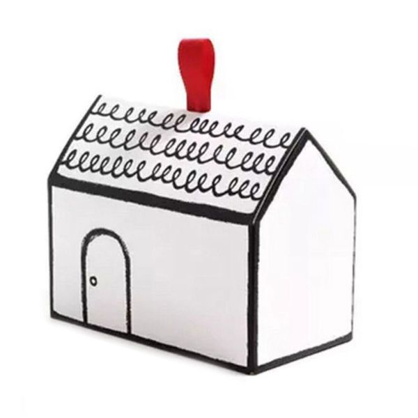 

20pcs hand-painted small house paper candy box cookies packaging box nougat baking packaging gift with ribbon tag big