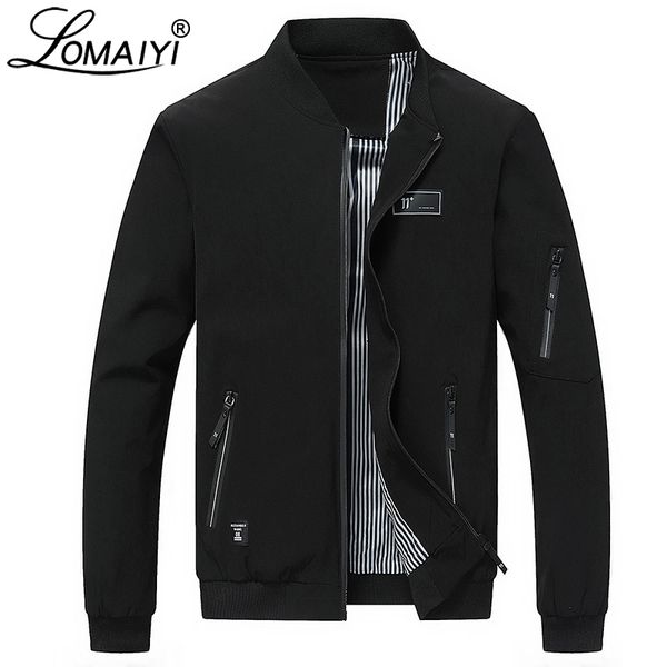 

lomaiyi men's spring bomber jacket men autumn casual coat mens 2019 slim fit windbreaker male black baseball jackets man bm282, Black;brown