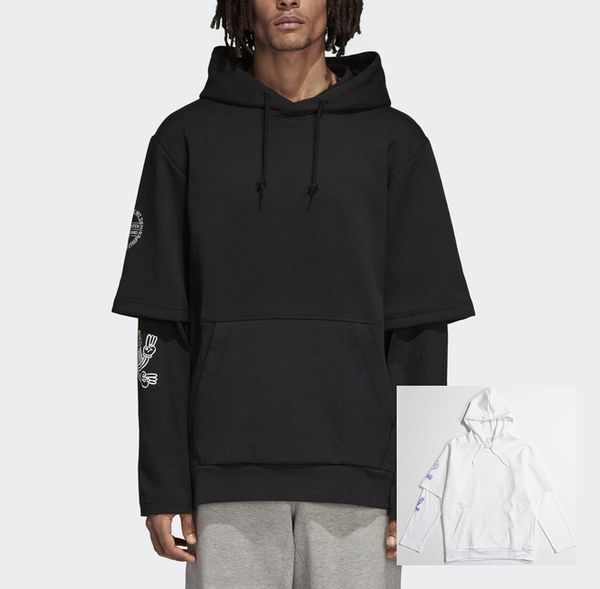 

2019 women hooded sweatershirt brand hoodies pullover outwear jackets false 2 in 1 hiphop streetwear designe long sleeve sports b100006l, Black;brown