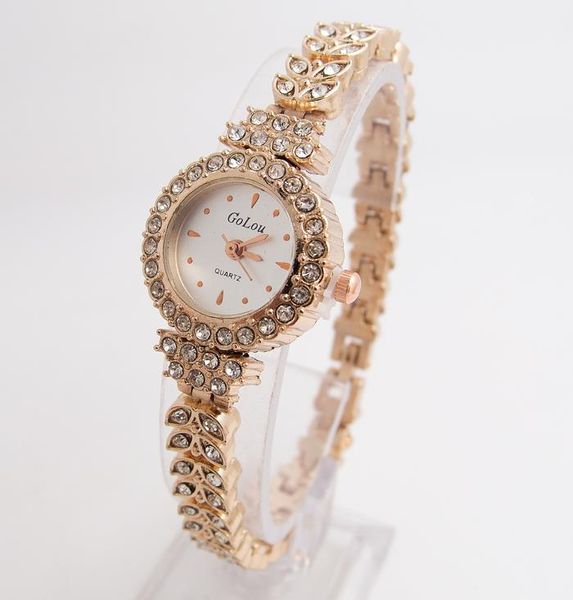 

rose gold bracelet watches women ladies fashion shining crystal dress quartz wristwatch rhinestone watch g-022, Slivery;brown