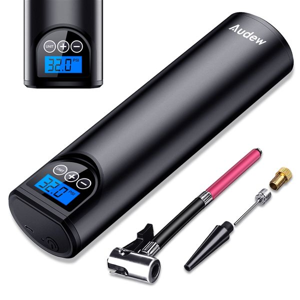 

audew 12v 150psi cordless handheld air inflator pump car tyre inflatable pump lcd rechargeable for auto emergency motorcycle
