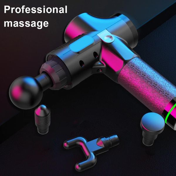 

fascia gun fitness muscle relaxer massager 4 massage head 30 gear adjustment touch screen three keys 8 hours continuation